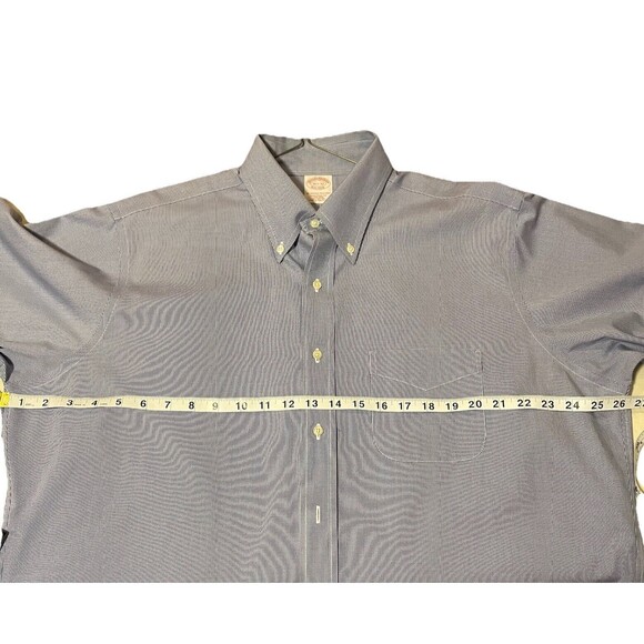 Brooks Brothers 16.5 34/35 “The Original Polo Shirt” traditional Fit Blue Check - Picture 4 of 6